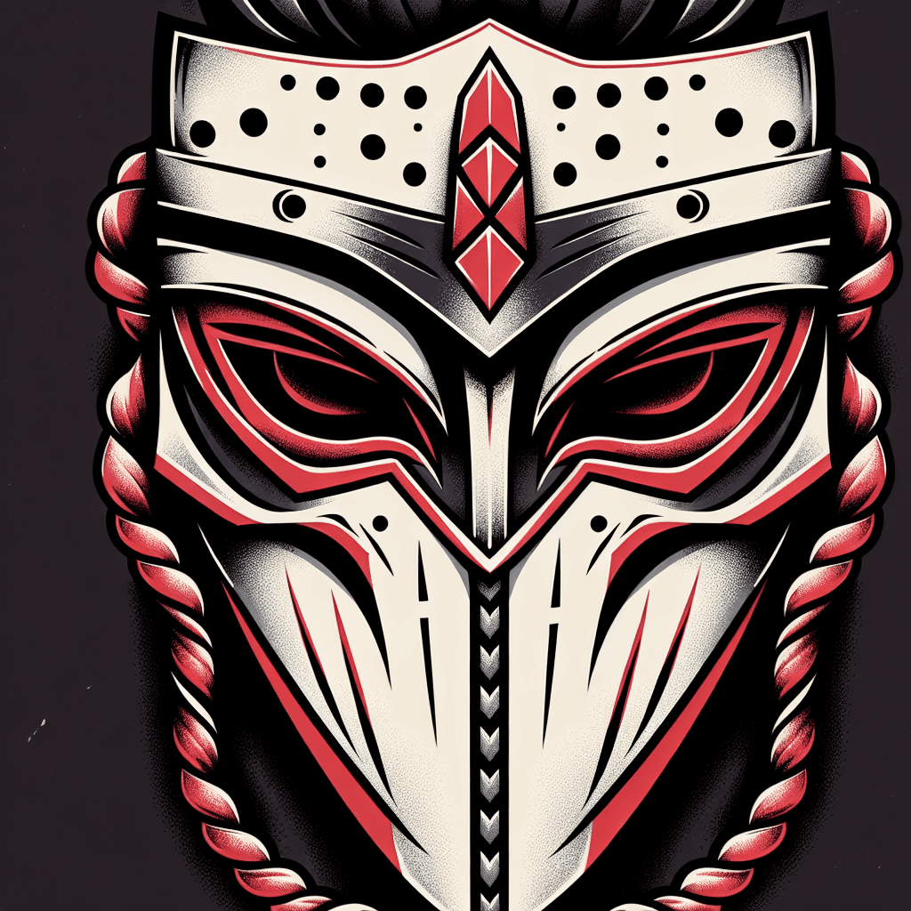 create a tattoo of kakashi's anbu mask from naruto, mask with ropes, only mask