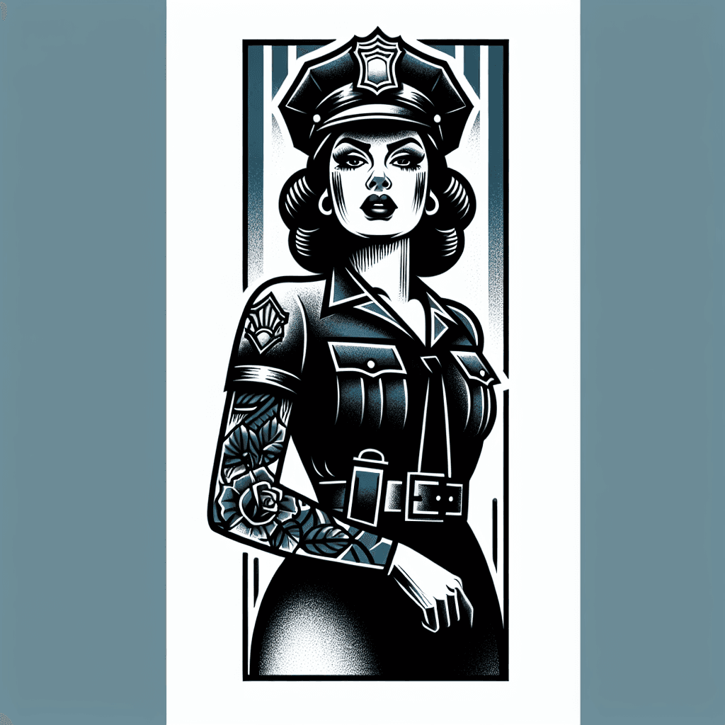 pin up girl in a police uniform