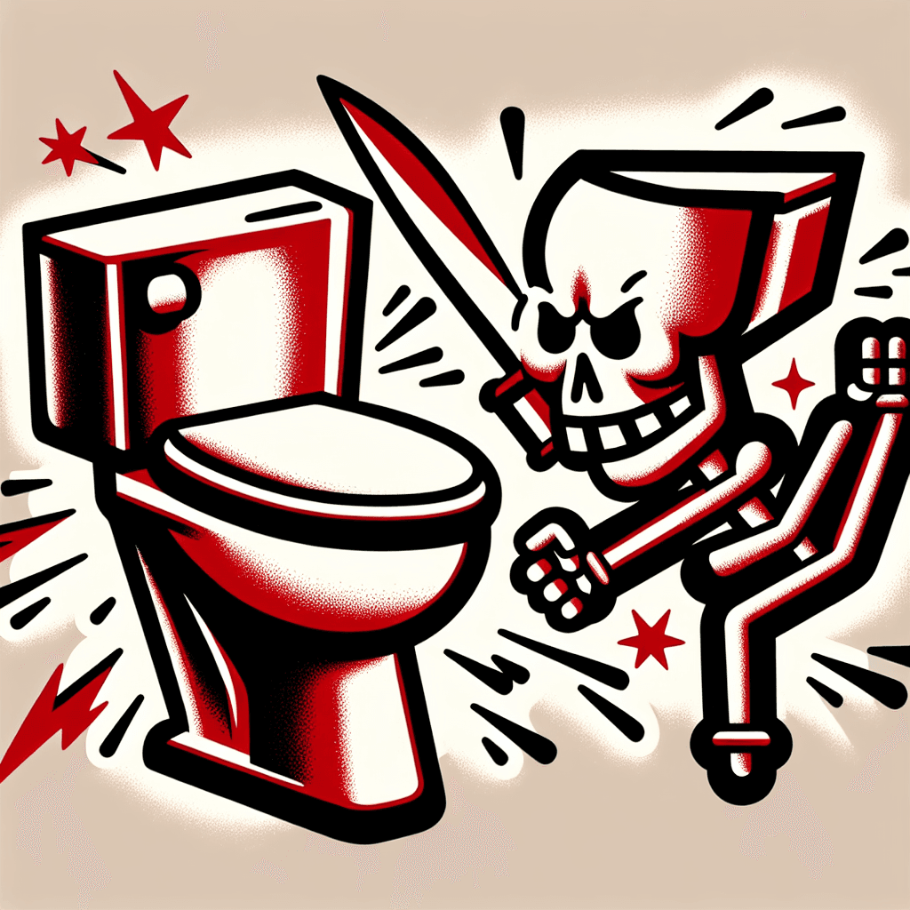 killer toilet fighting a killer urinal