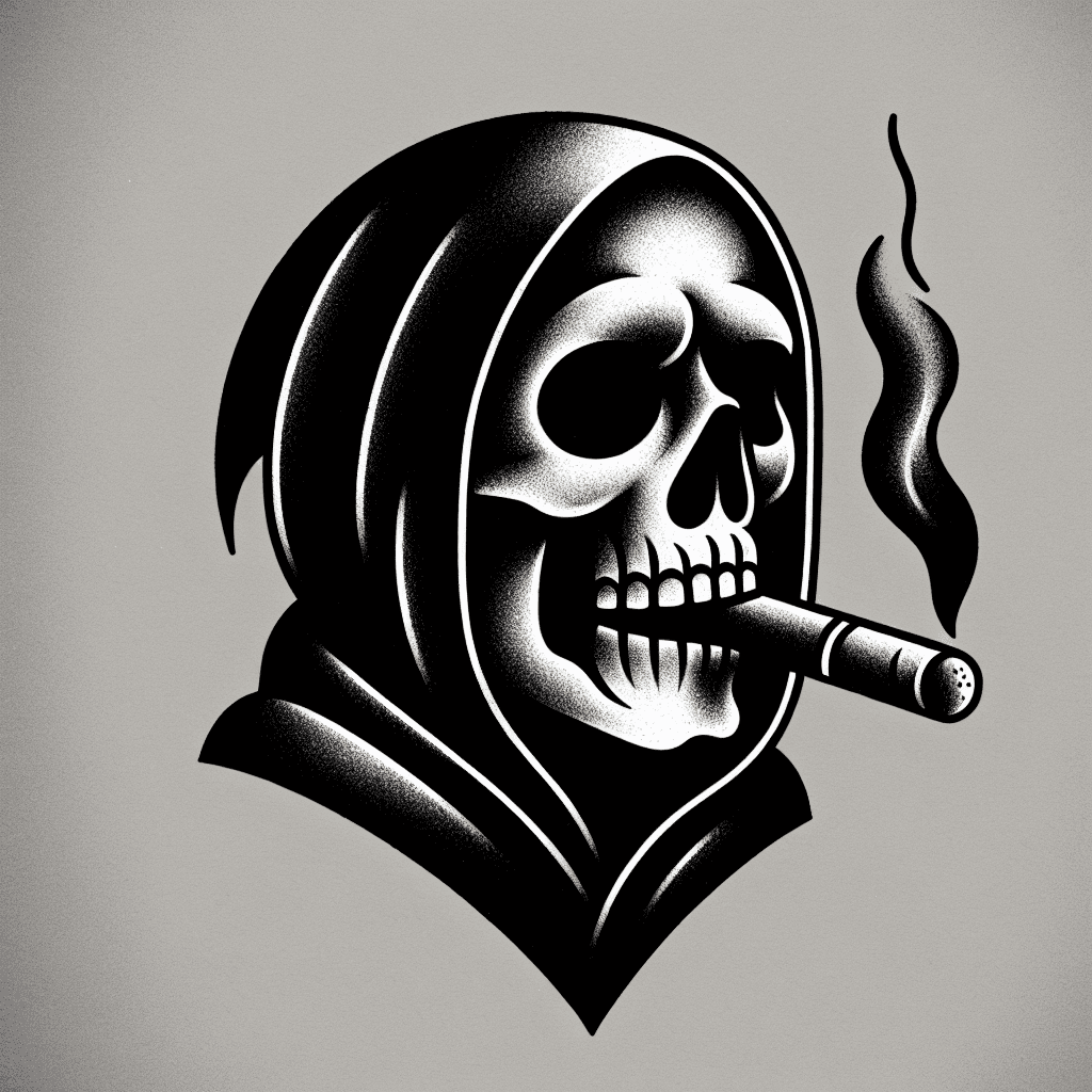 grip reaper smoking a cigar