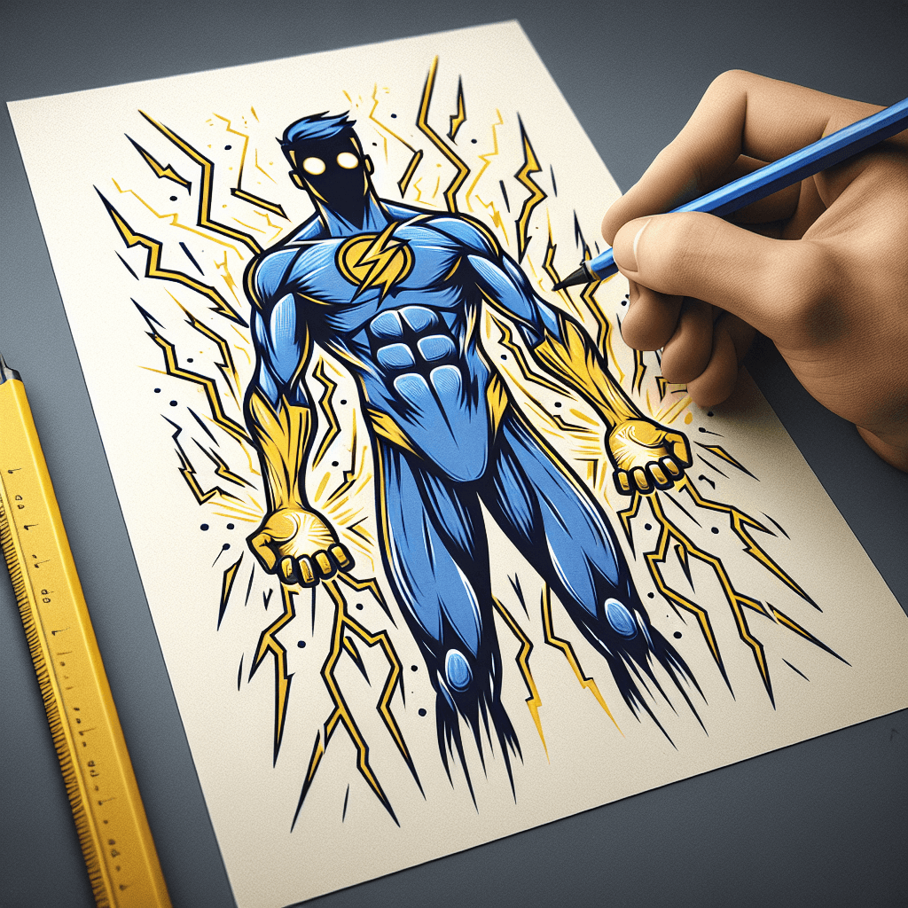 superhero with electric hands