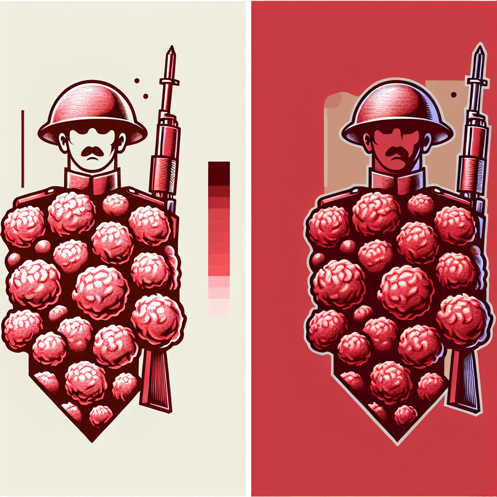 soldier made of meatballs