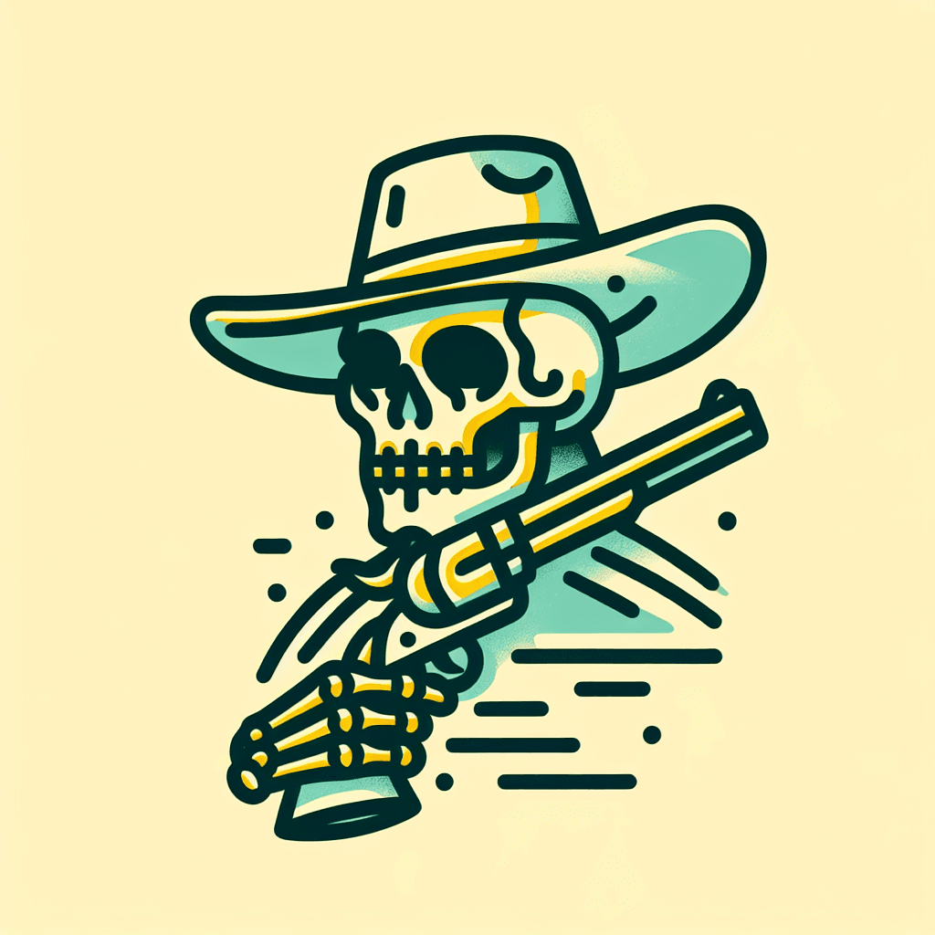 skeleton cowboy gun slinger