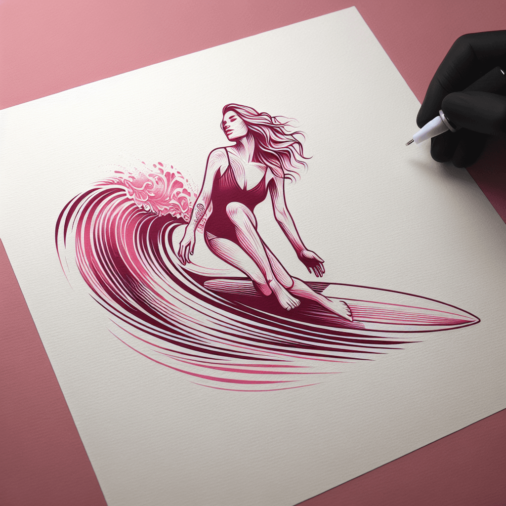 woman surfing wave