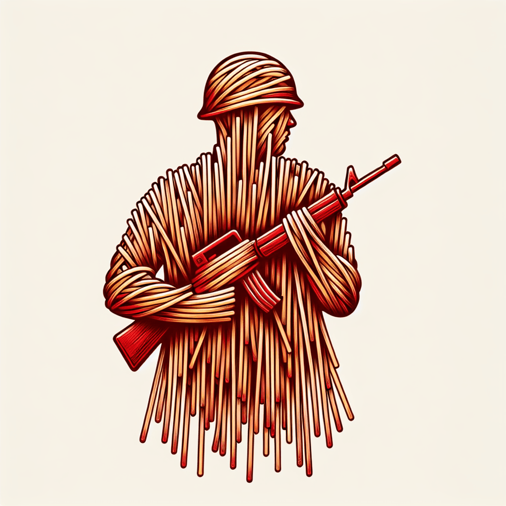 soldier made of spaghetti