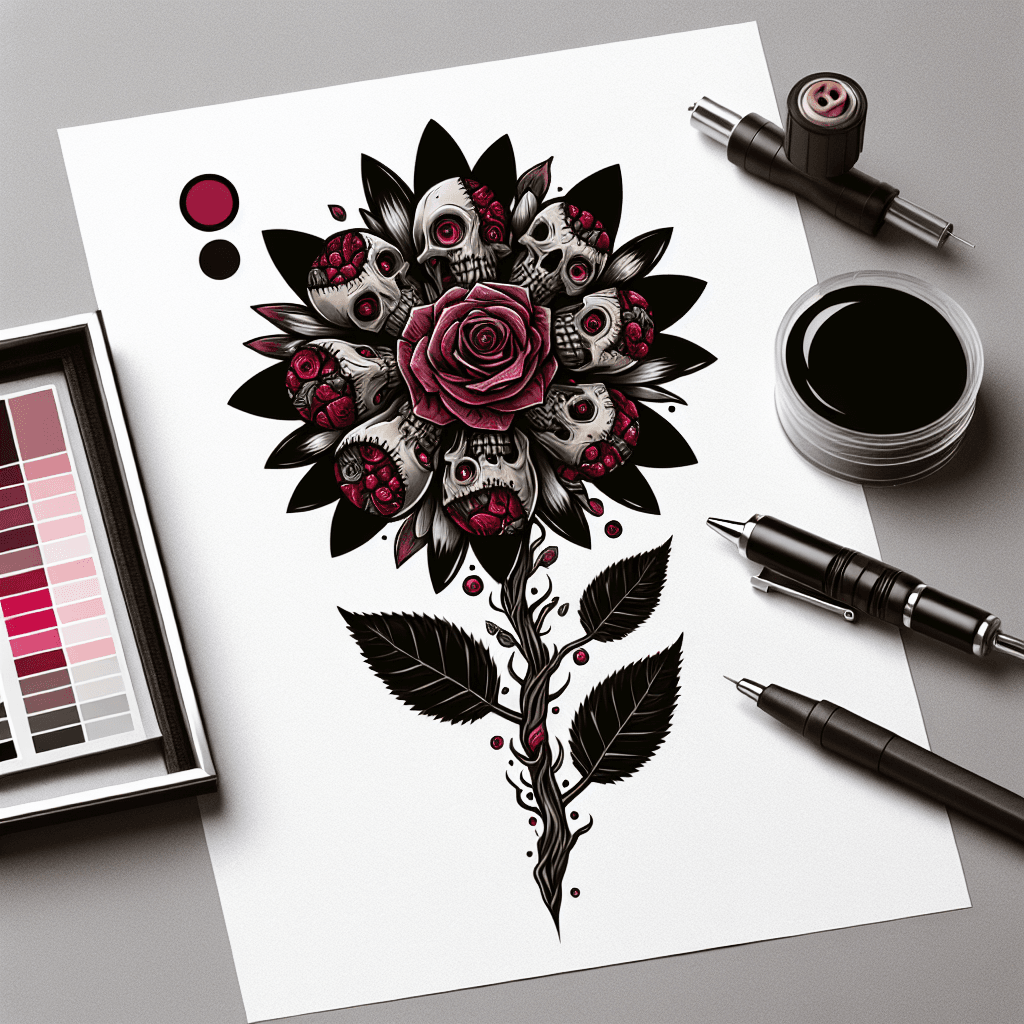 flower made of zombie body parts