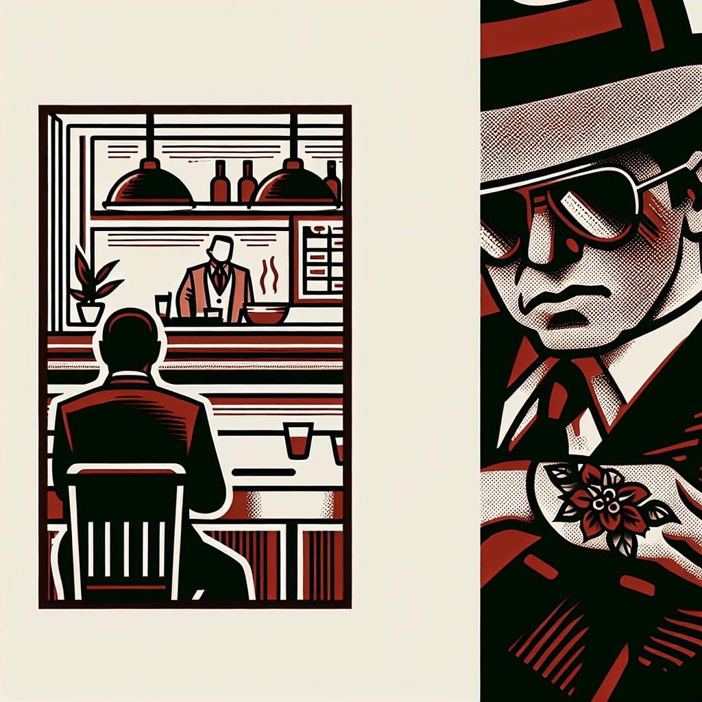 italian mobster in a restaurant
