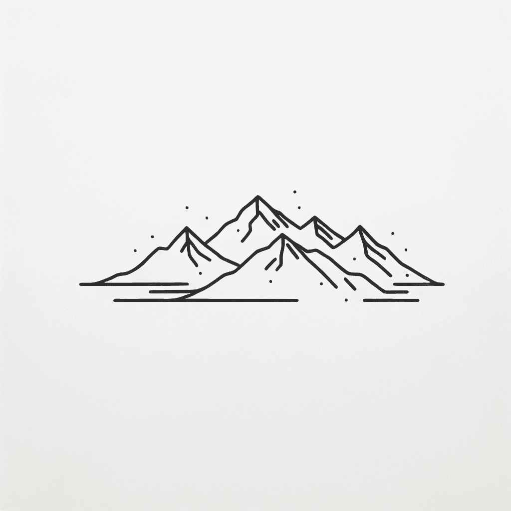 mountains single line