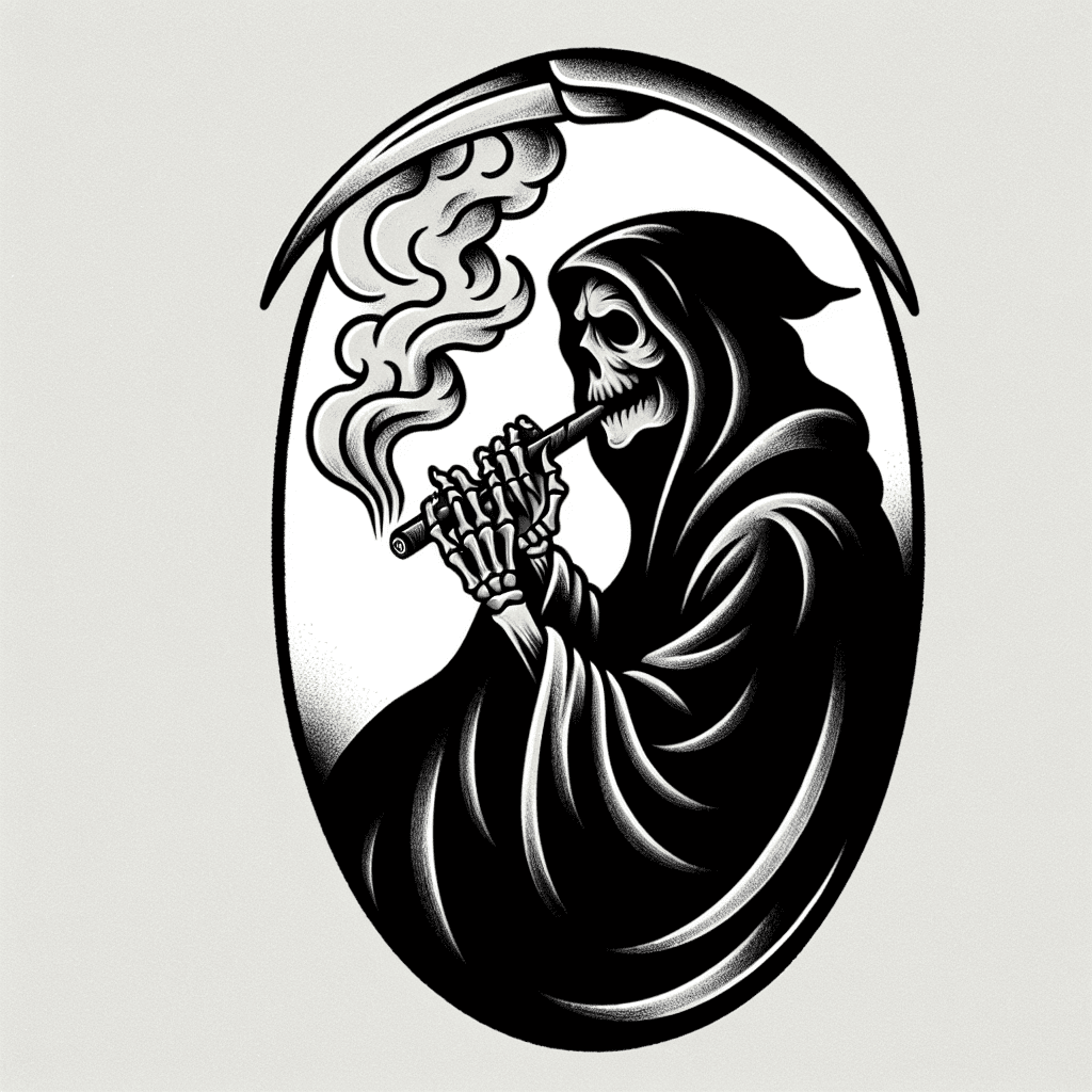 grip reaper smoking a cigar