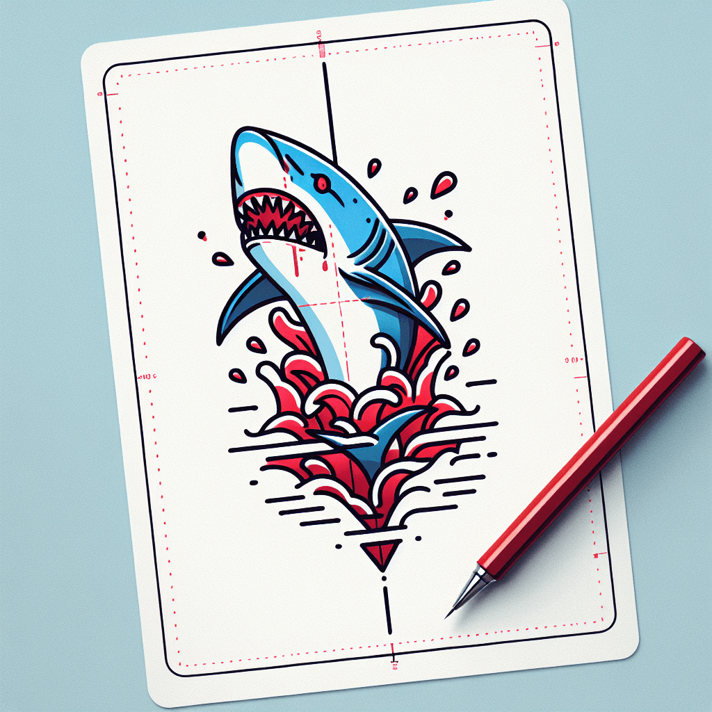 shark with blood in the water