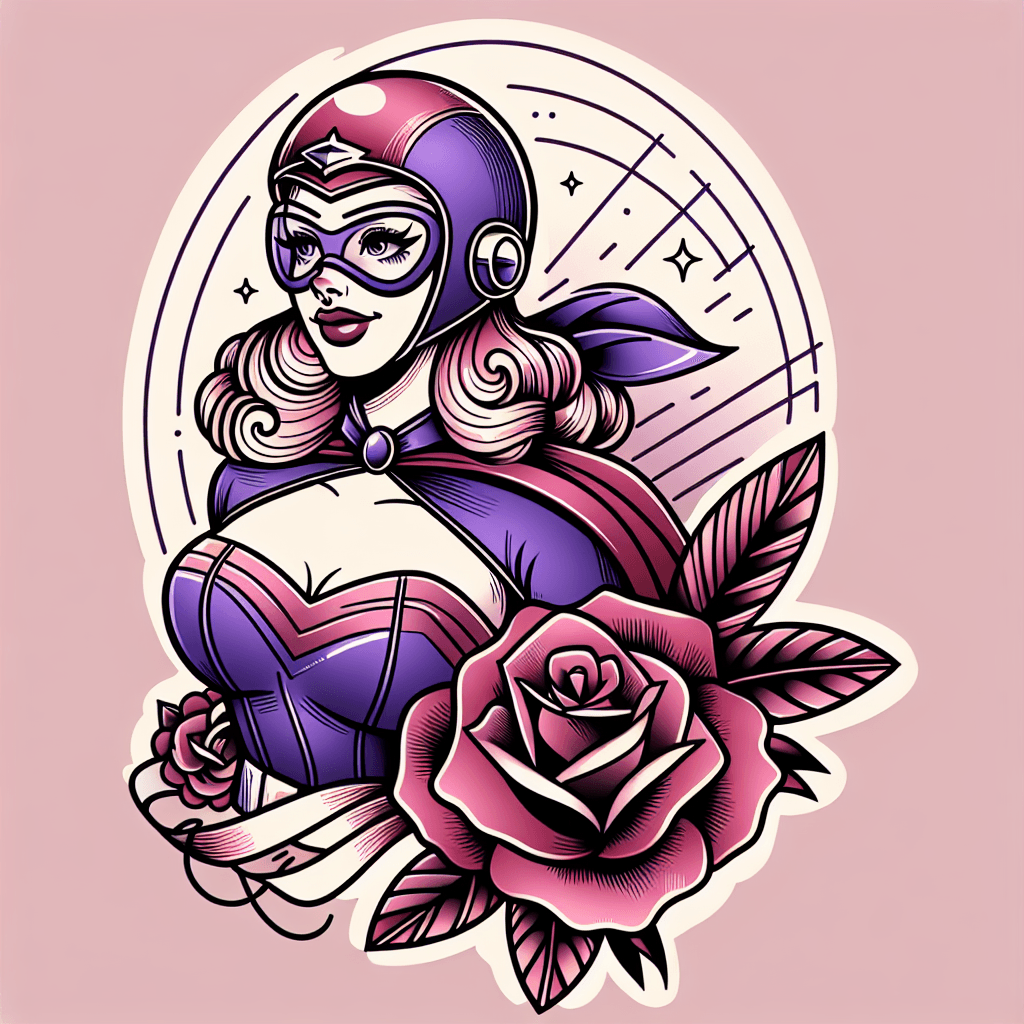 pinup girl dressed as a superhero