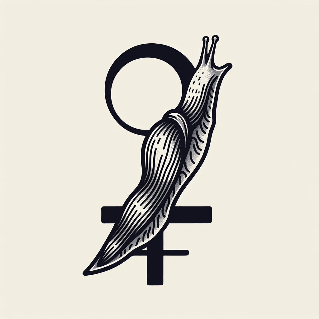 a slug with the symbol for woman on it