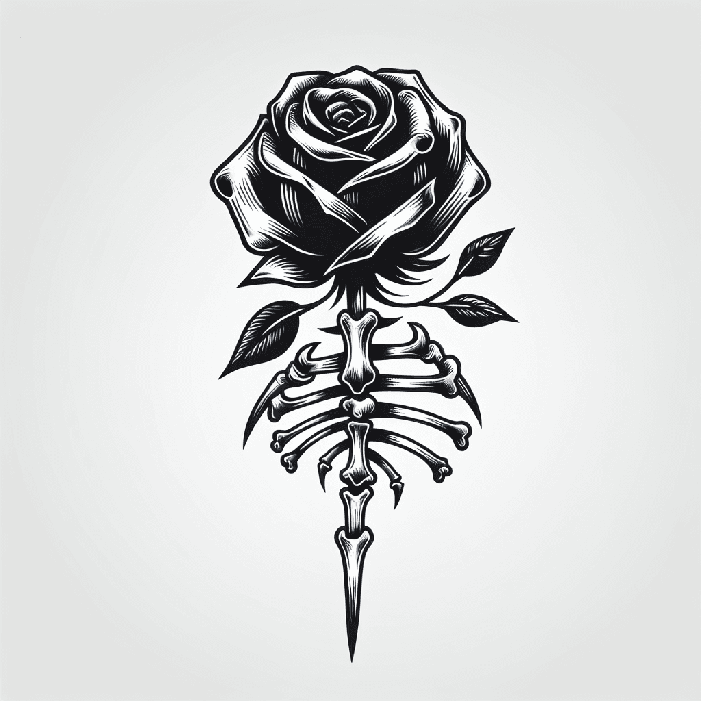 a rose made of bones