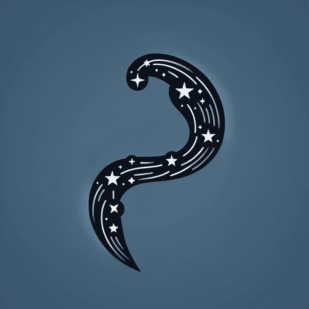 a string of stars in a curved path