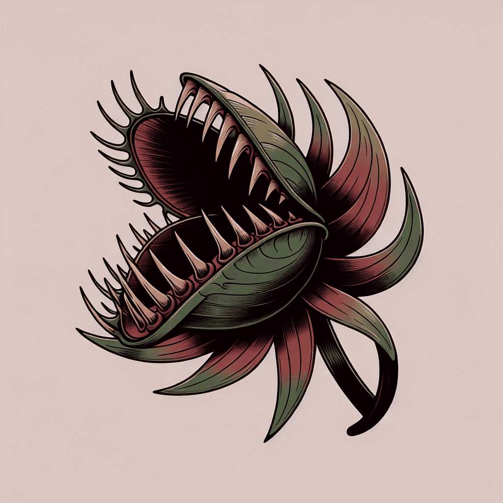 evil venus flytrap with sharp teeth