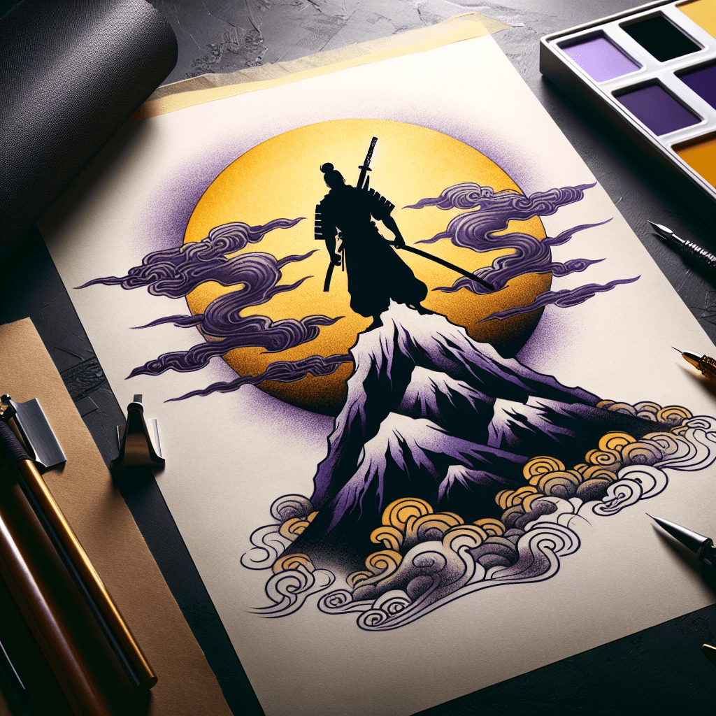 samurai standing on smoky mountain