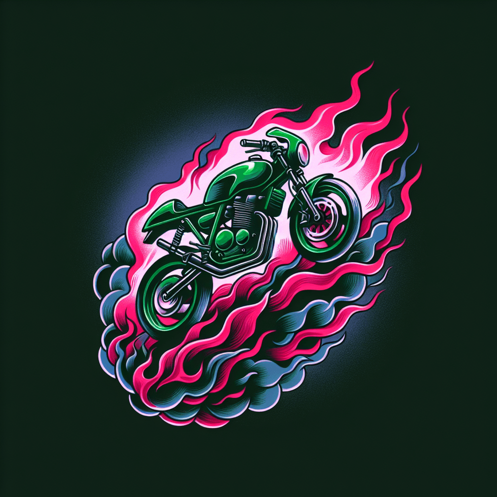 a motorcycle jumping over flames