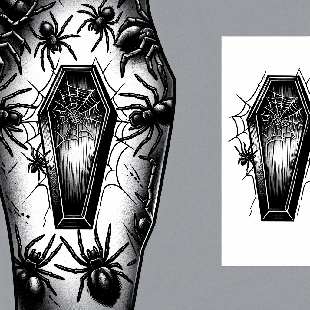 coffin covered in spiders