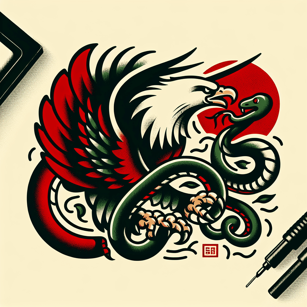 eagle fighting a snake