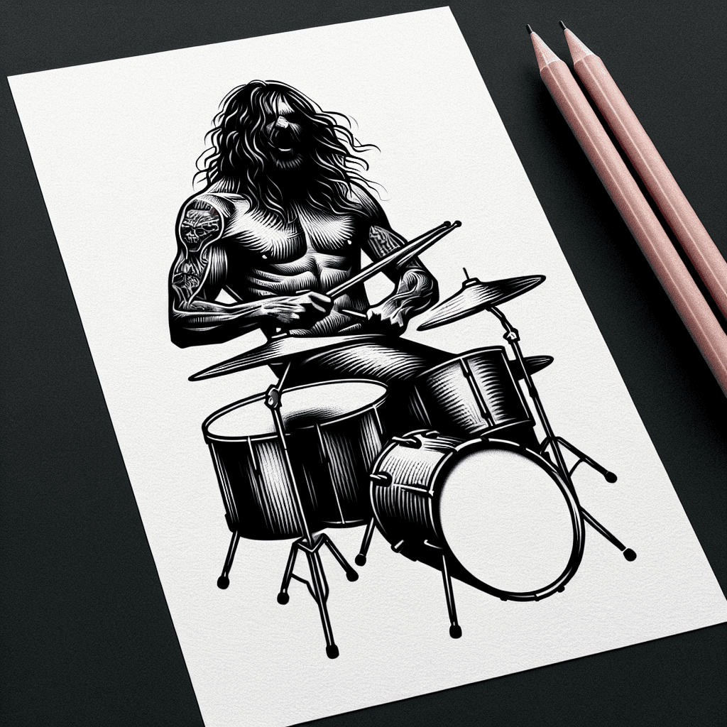 heavy metal drummer playing a solo