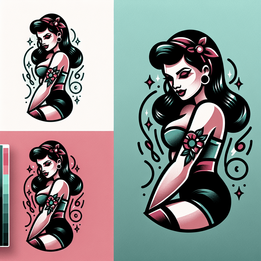 pinup girl with dark hair