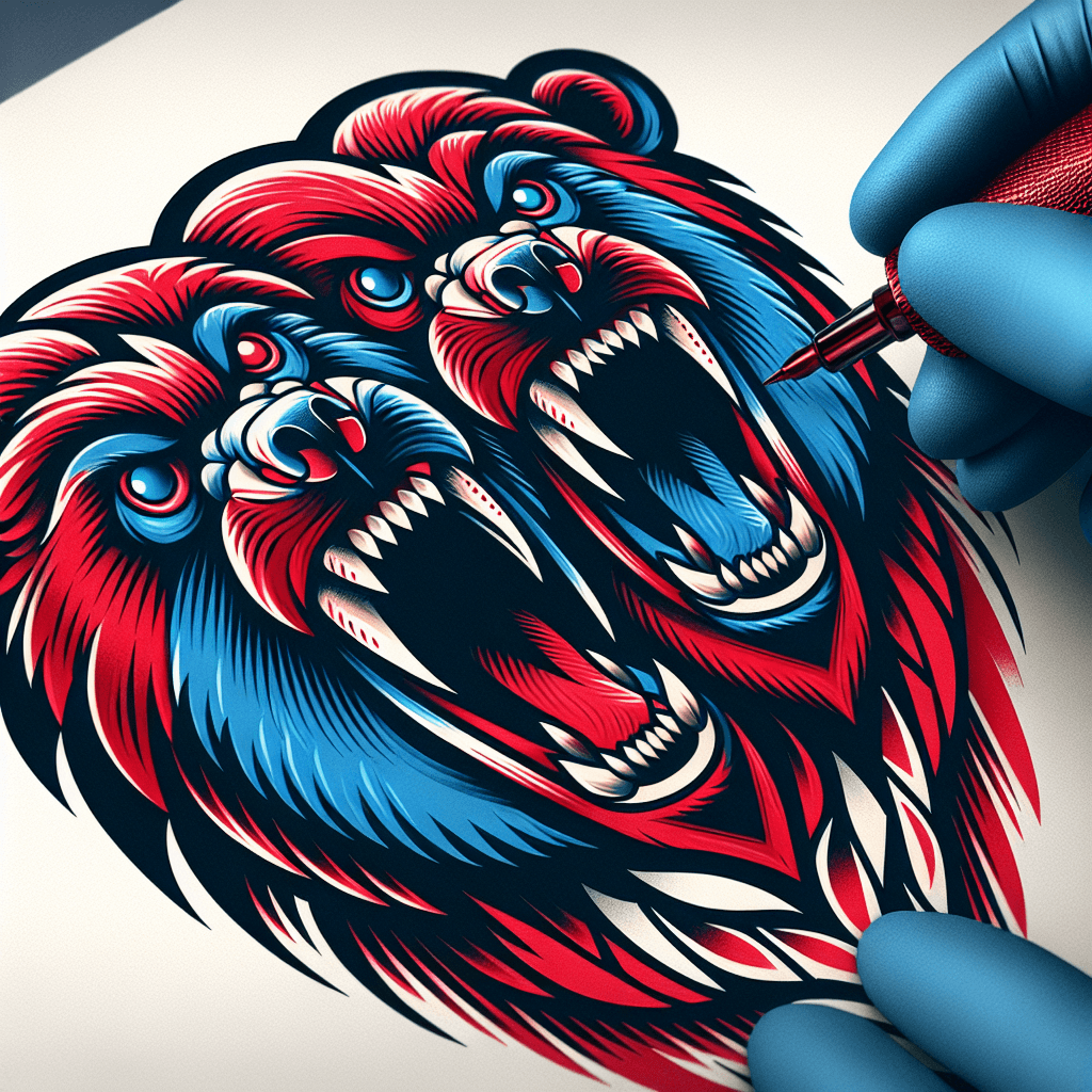 two roaring bears