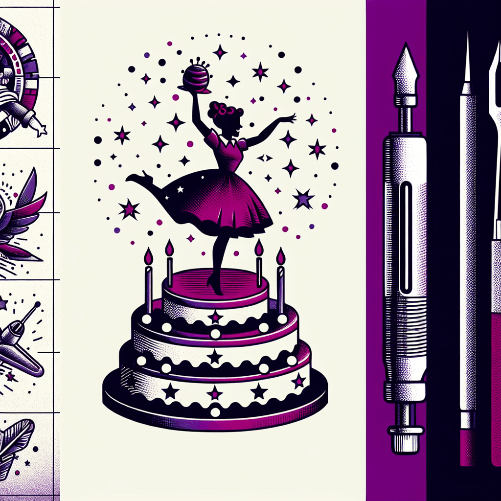 pin up girl jumping out of a birthday cake