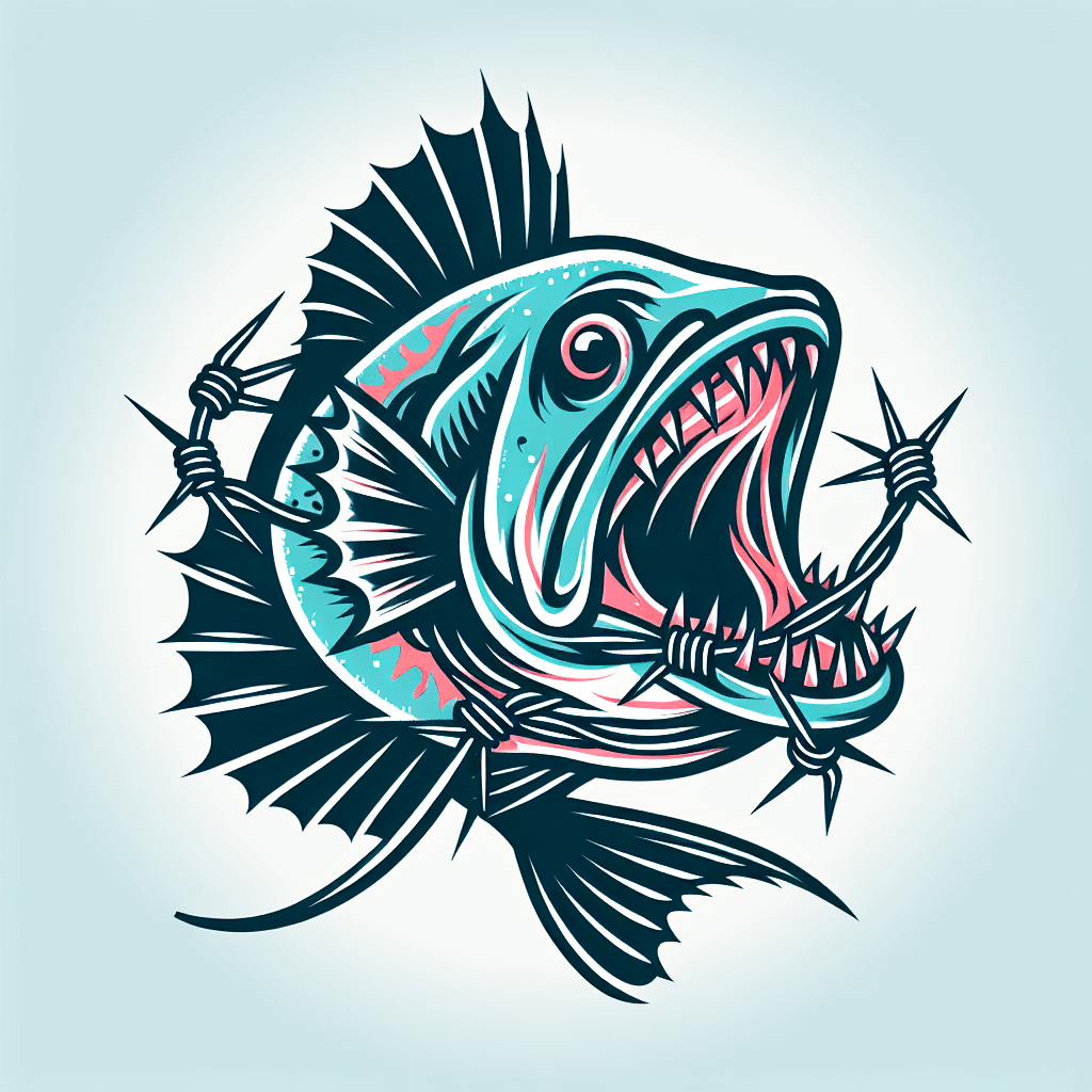 anglerfish chewing barbed wire