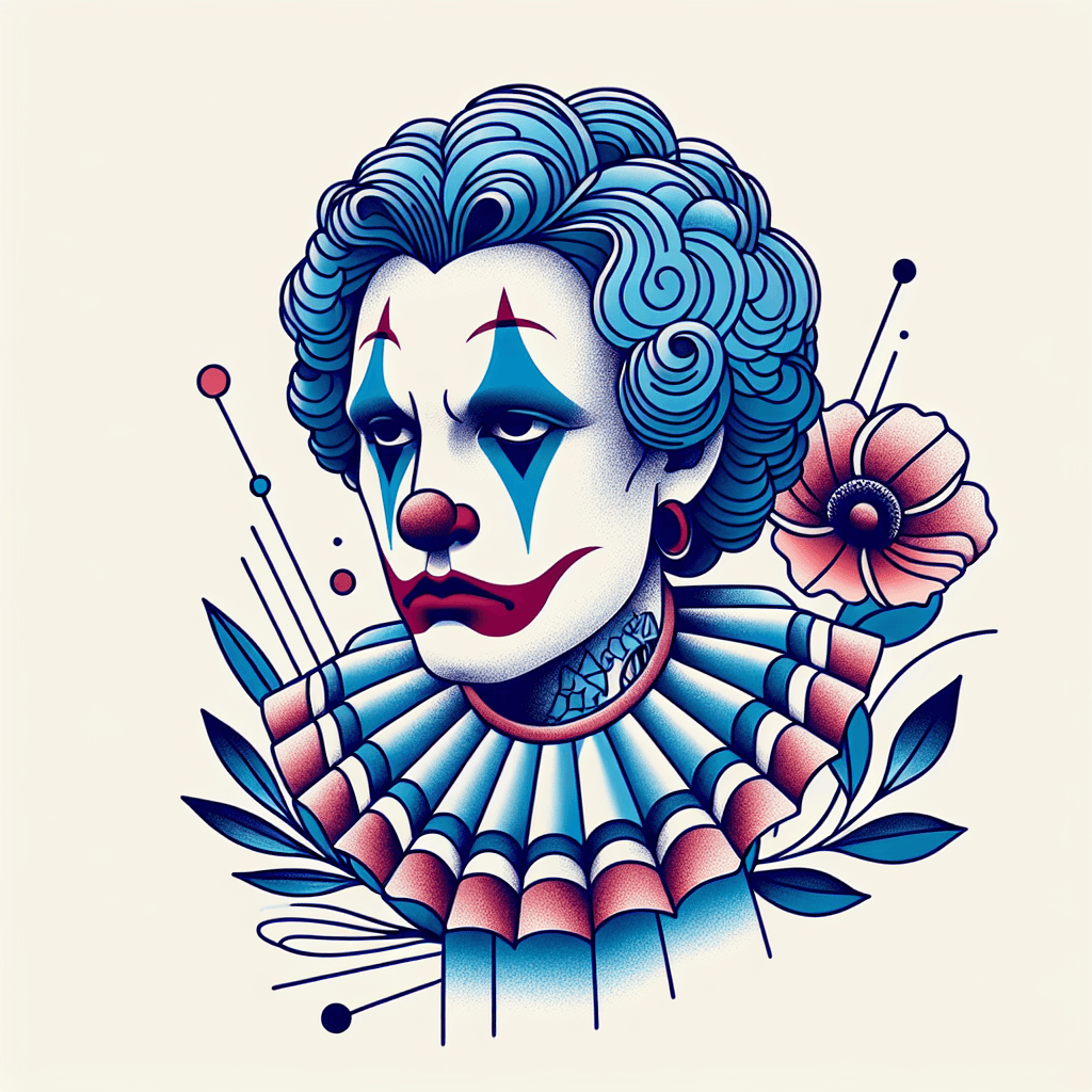 sad clown woman