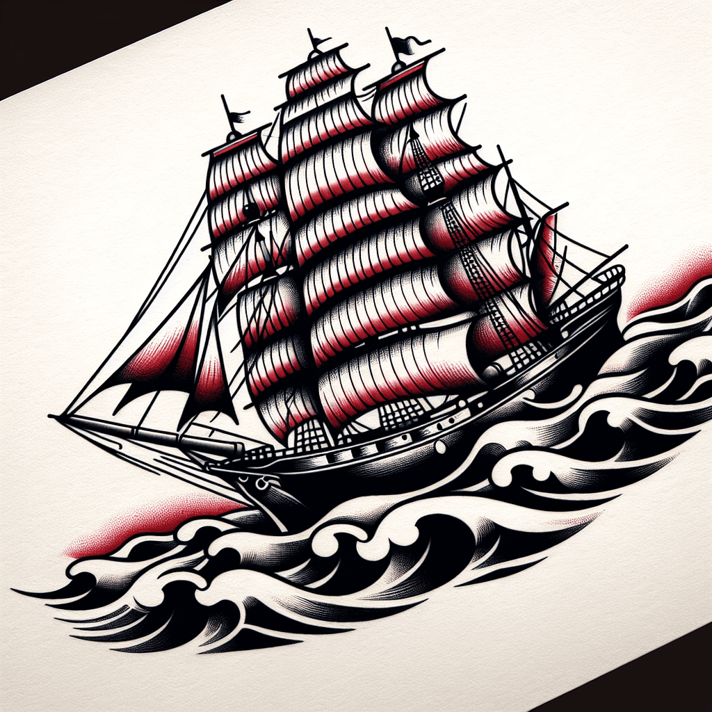 clipper ship on rough waters