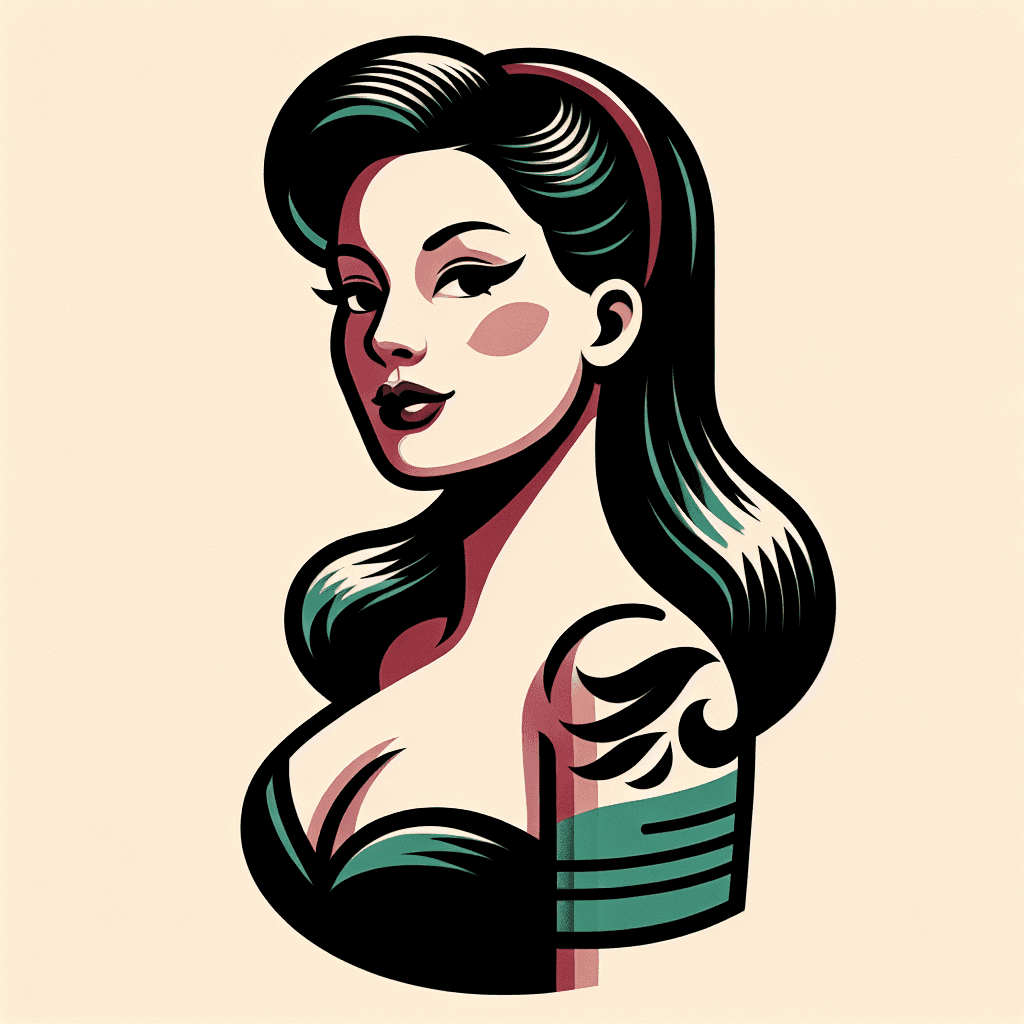 pinup girl with dark hair