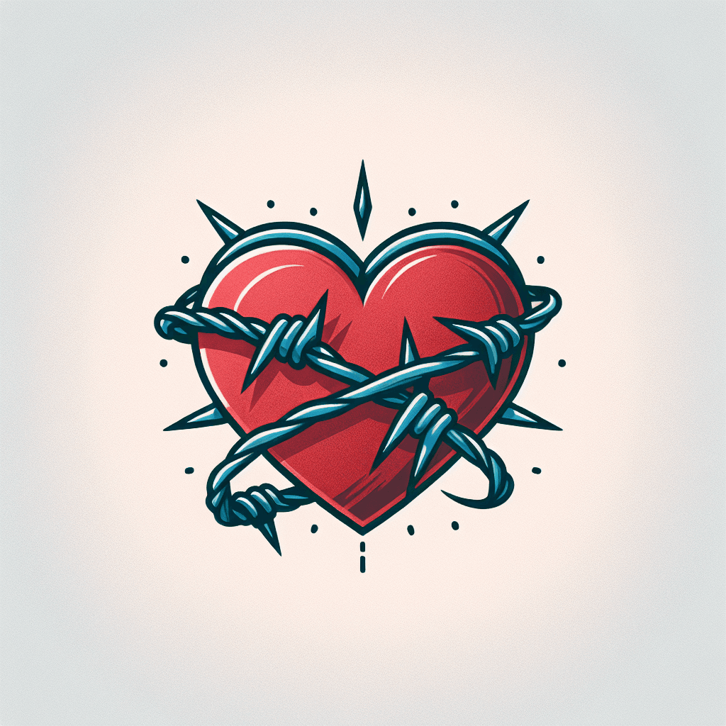 heart wrapped in barbed wire