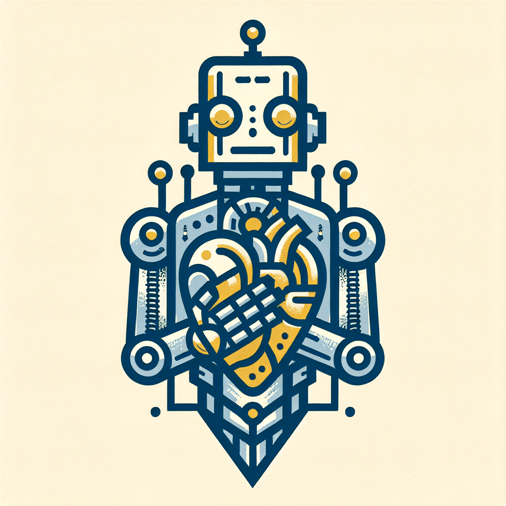 robot holding a mechanical heart
