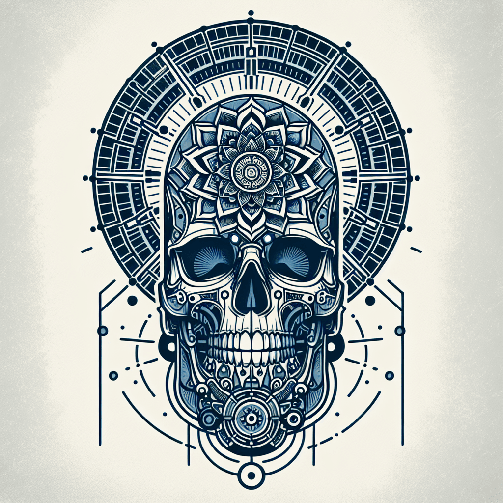 skull with mandala behind its head