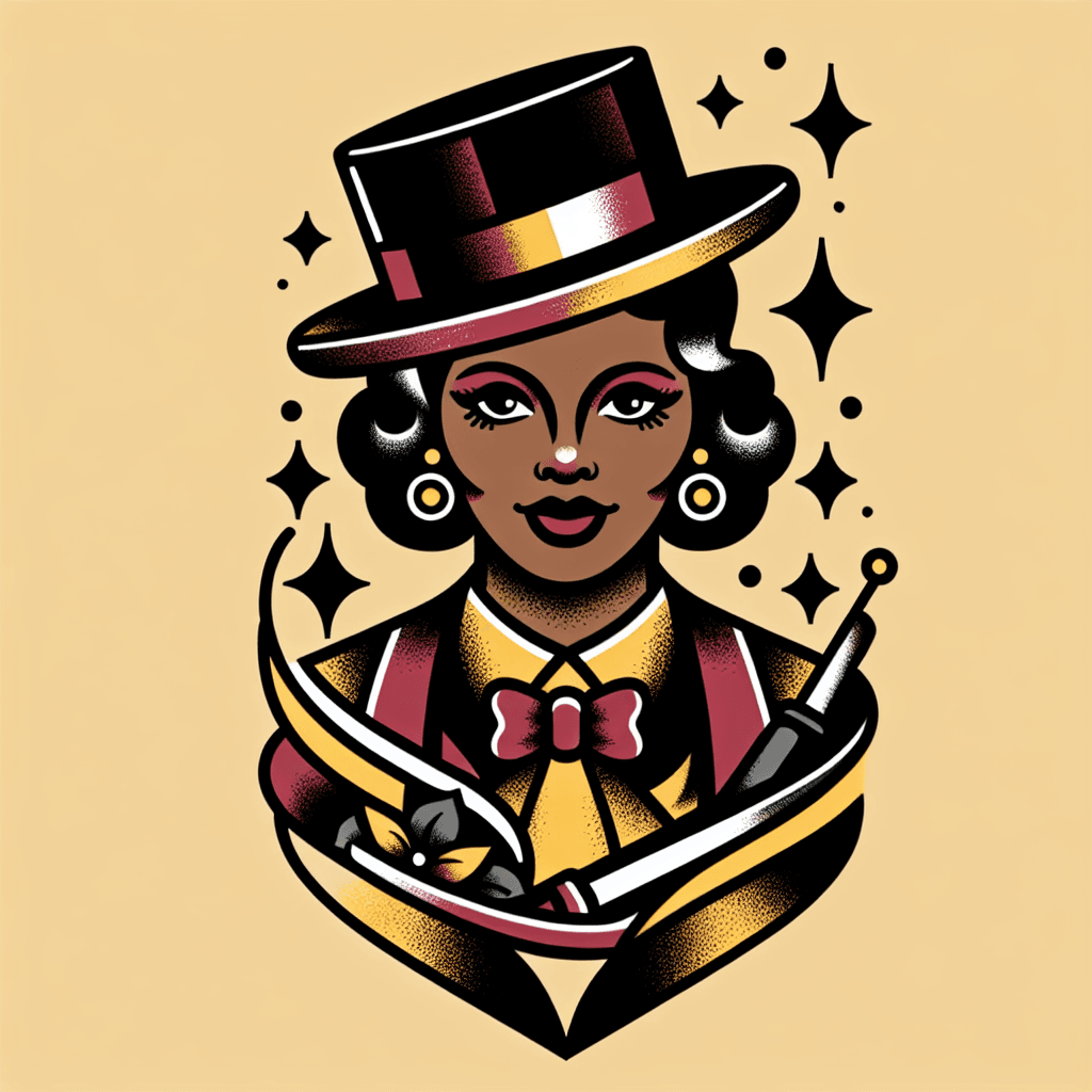 pin up girl dressed as a magician