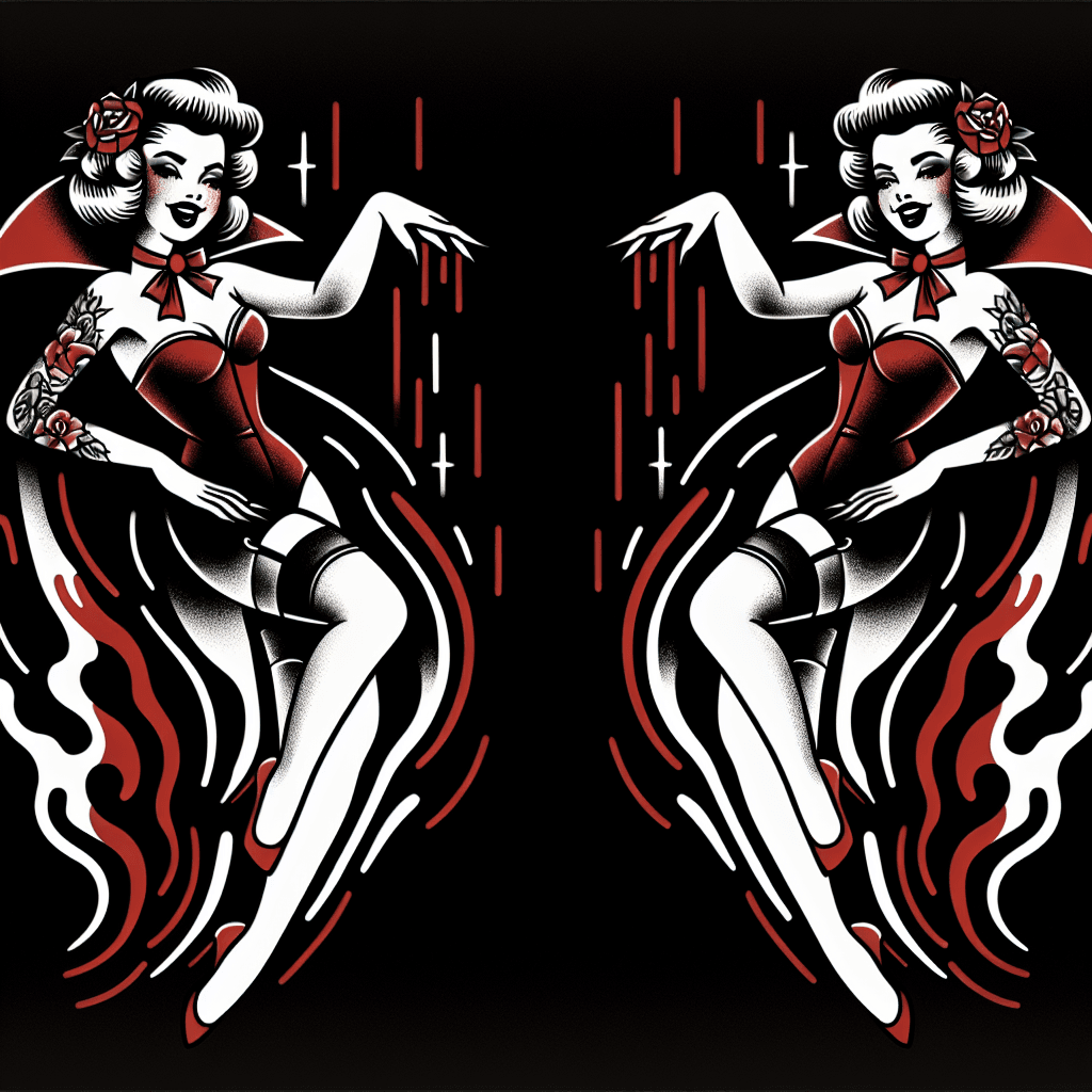 pinup girl dressed as a vampire