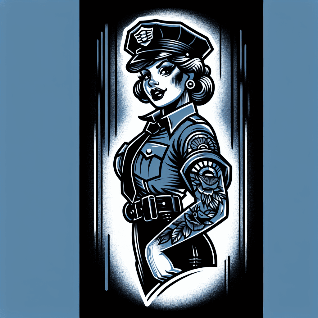 pin up girl in a police uniform