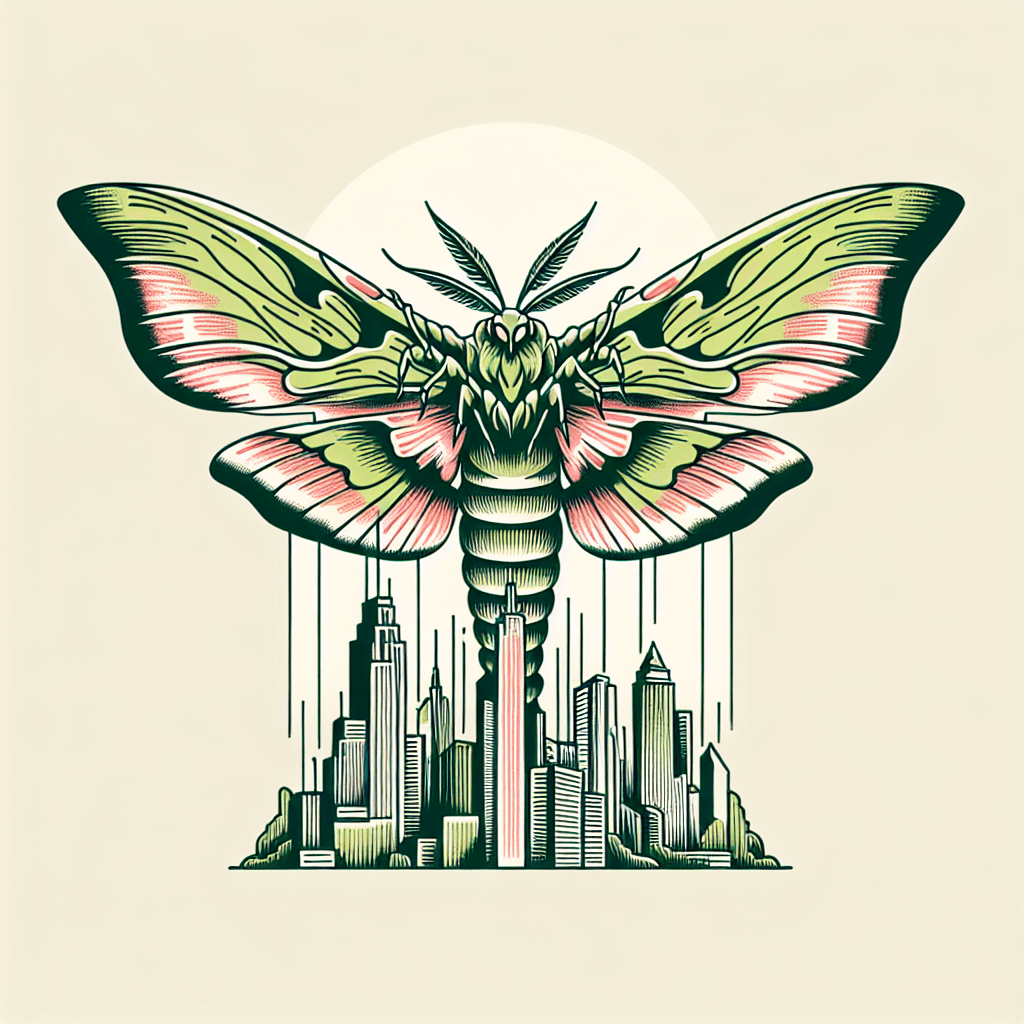 mothra attacking a city