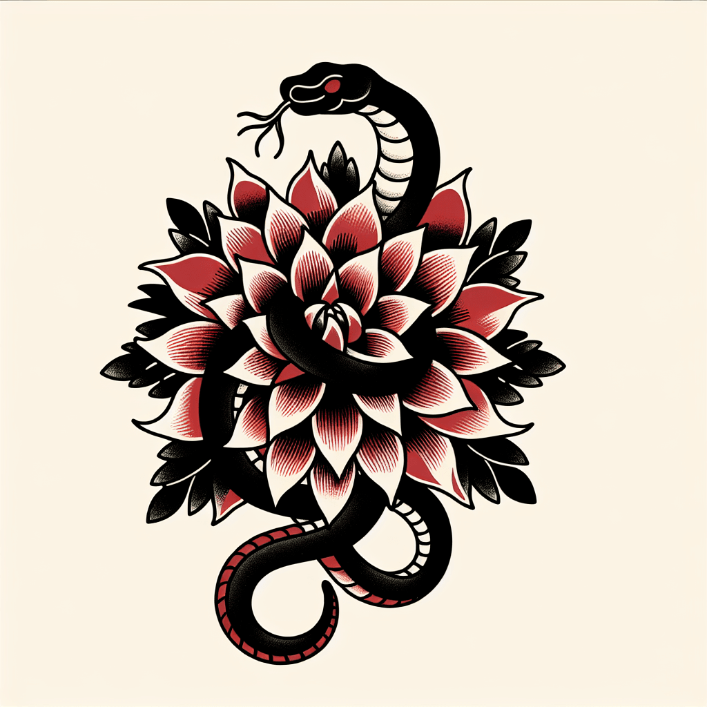 snakes wrapped around dahlias