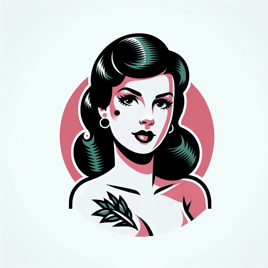pinup girl with dark hair