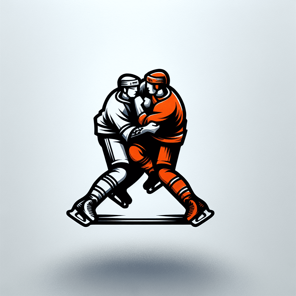 two hockey players having a bloody fistfight