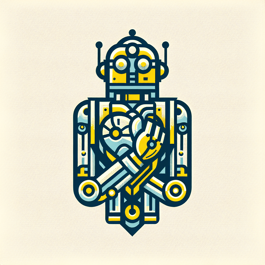robot holding a mechanical heart