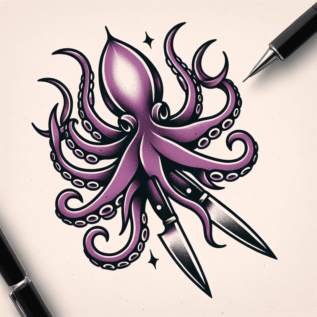 octopus with knives for tentacles