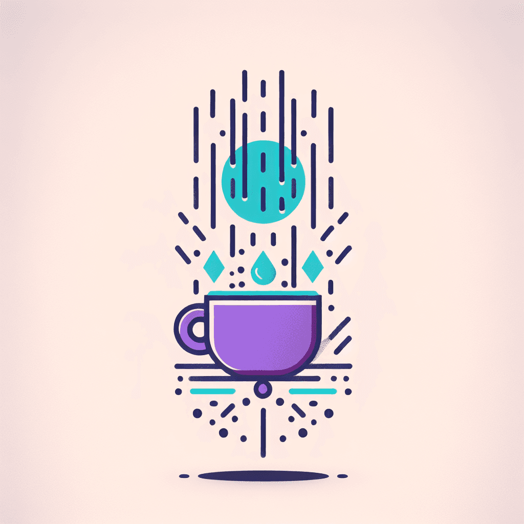 rain falling on a coffee cup