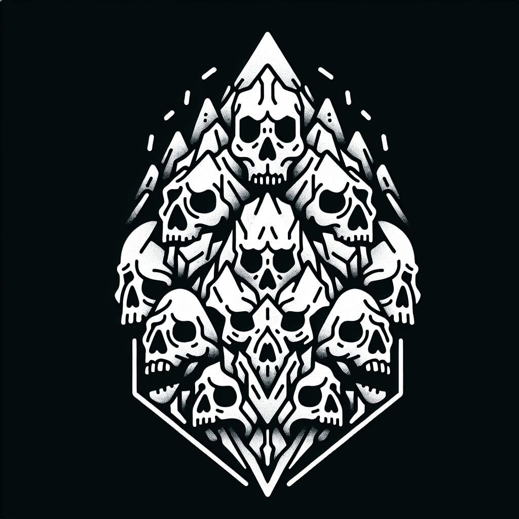 mountain made of evil skulls