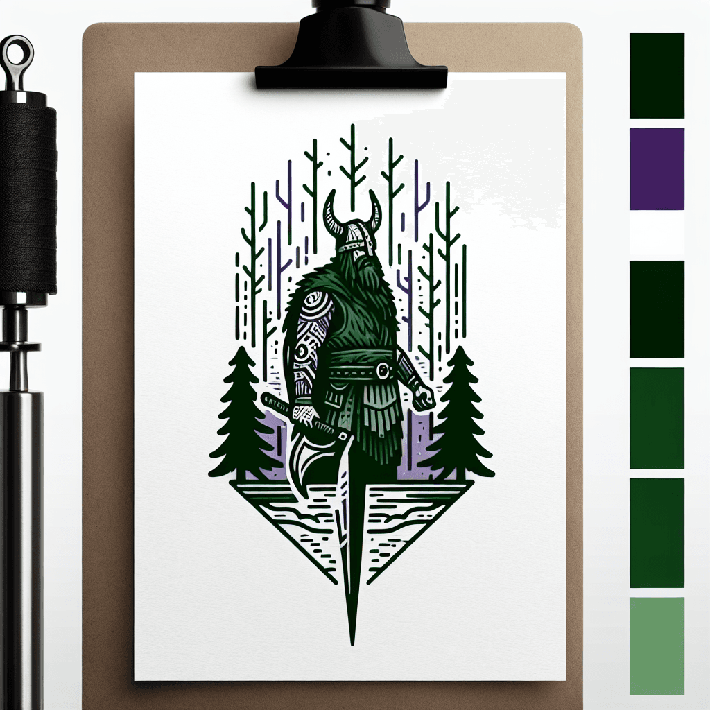 viking warrior in the forest