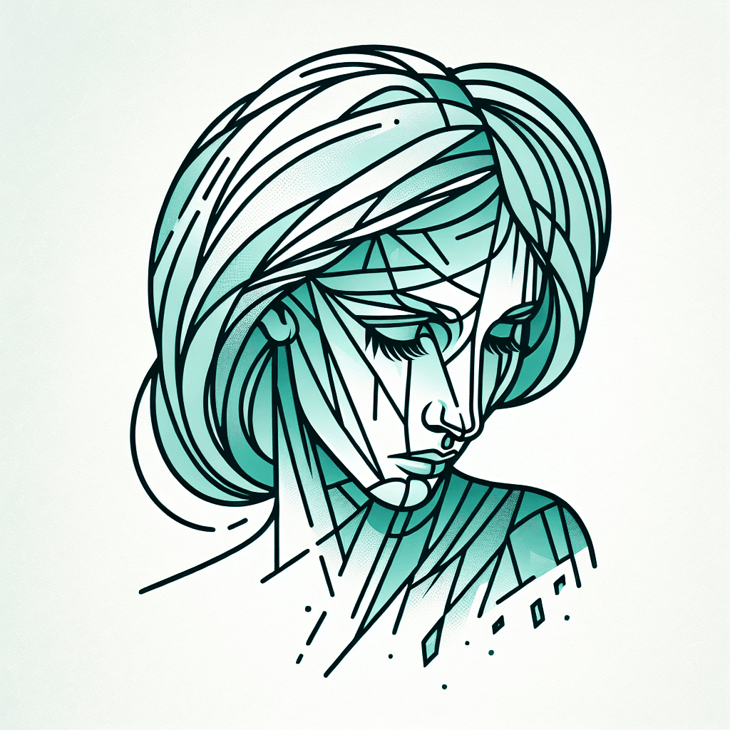 sad woman made of glass