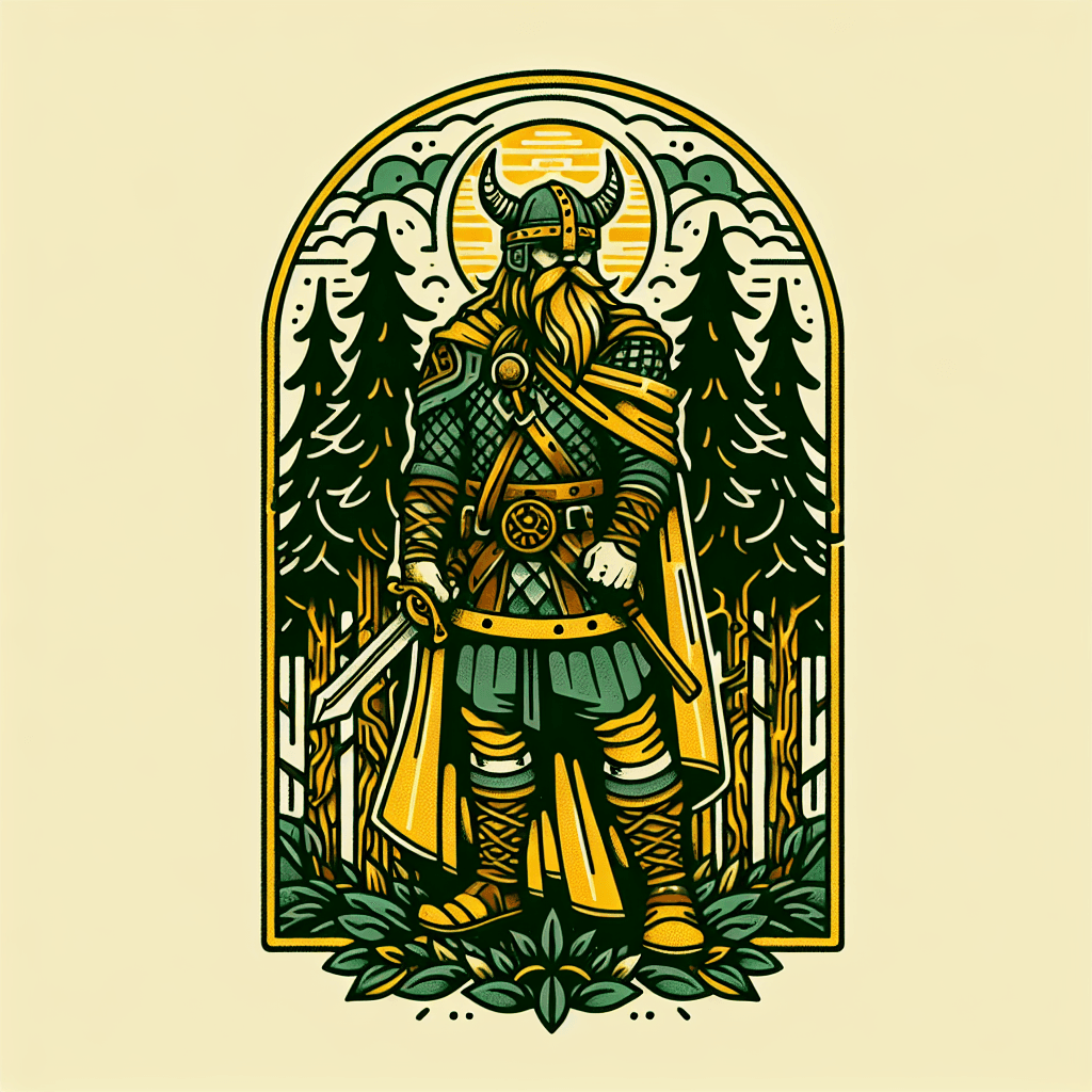 viking warrior in the forest