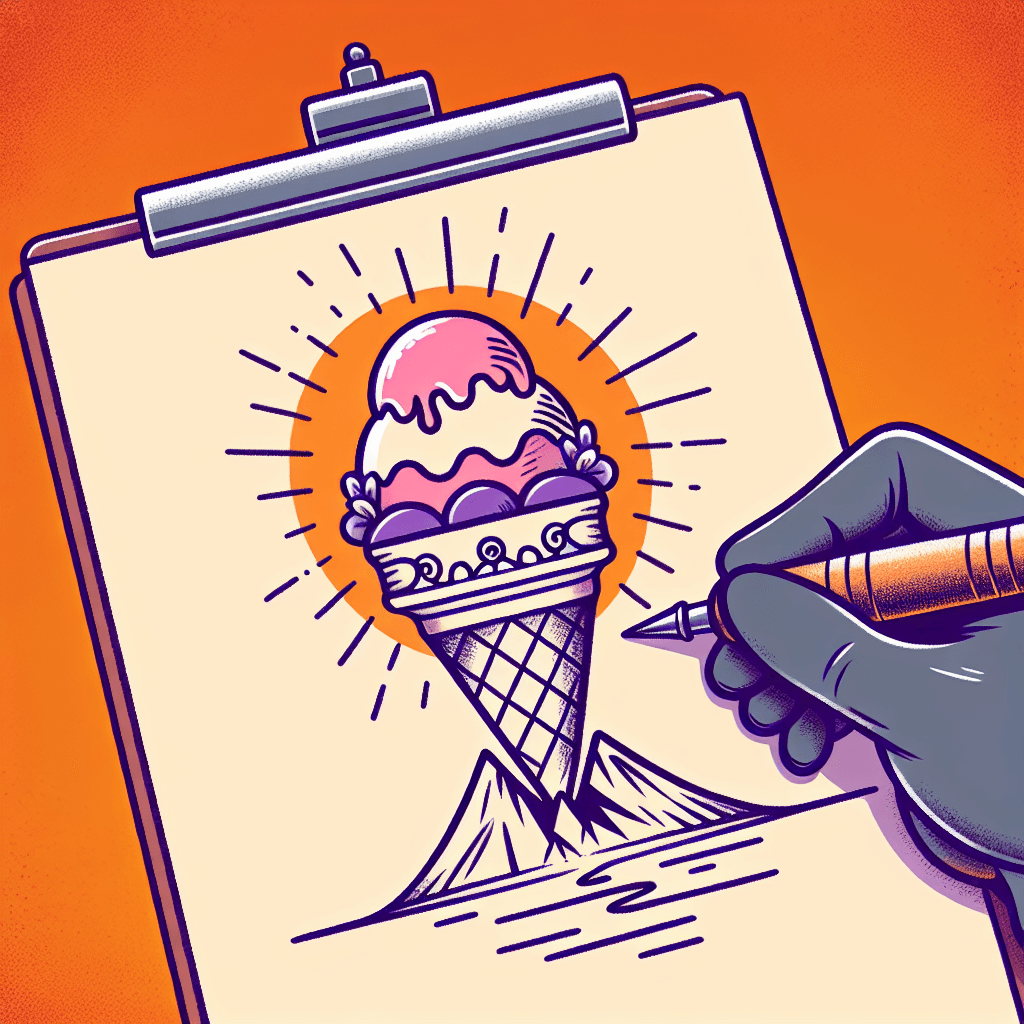 ice cream sundae within a volcano