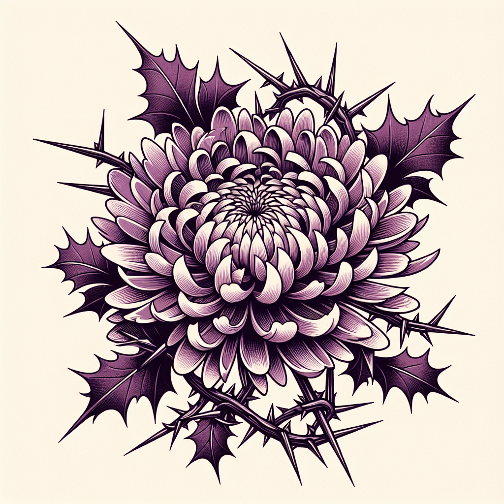 chrysanthemum wrapped in thorns